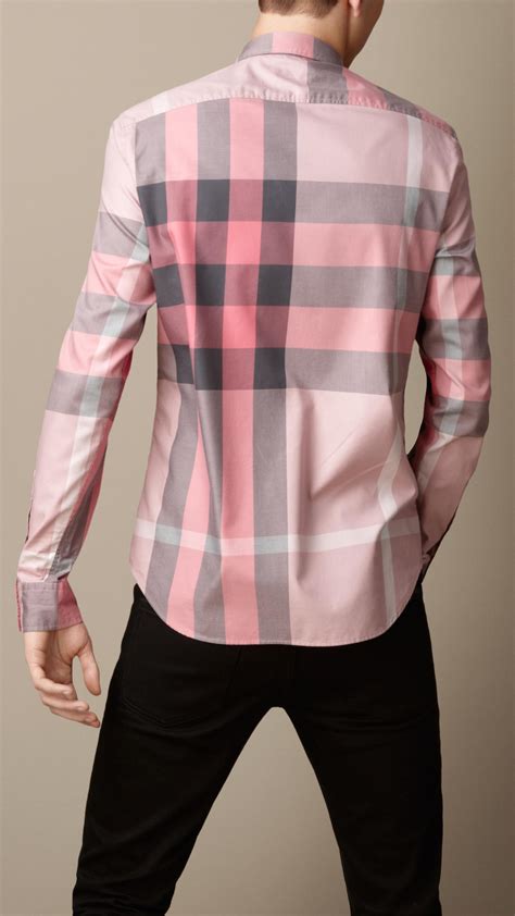 pink Burberry shirt men's